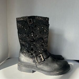 Black Studded Frye Boots